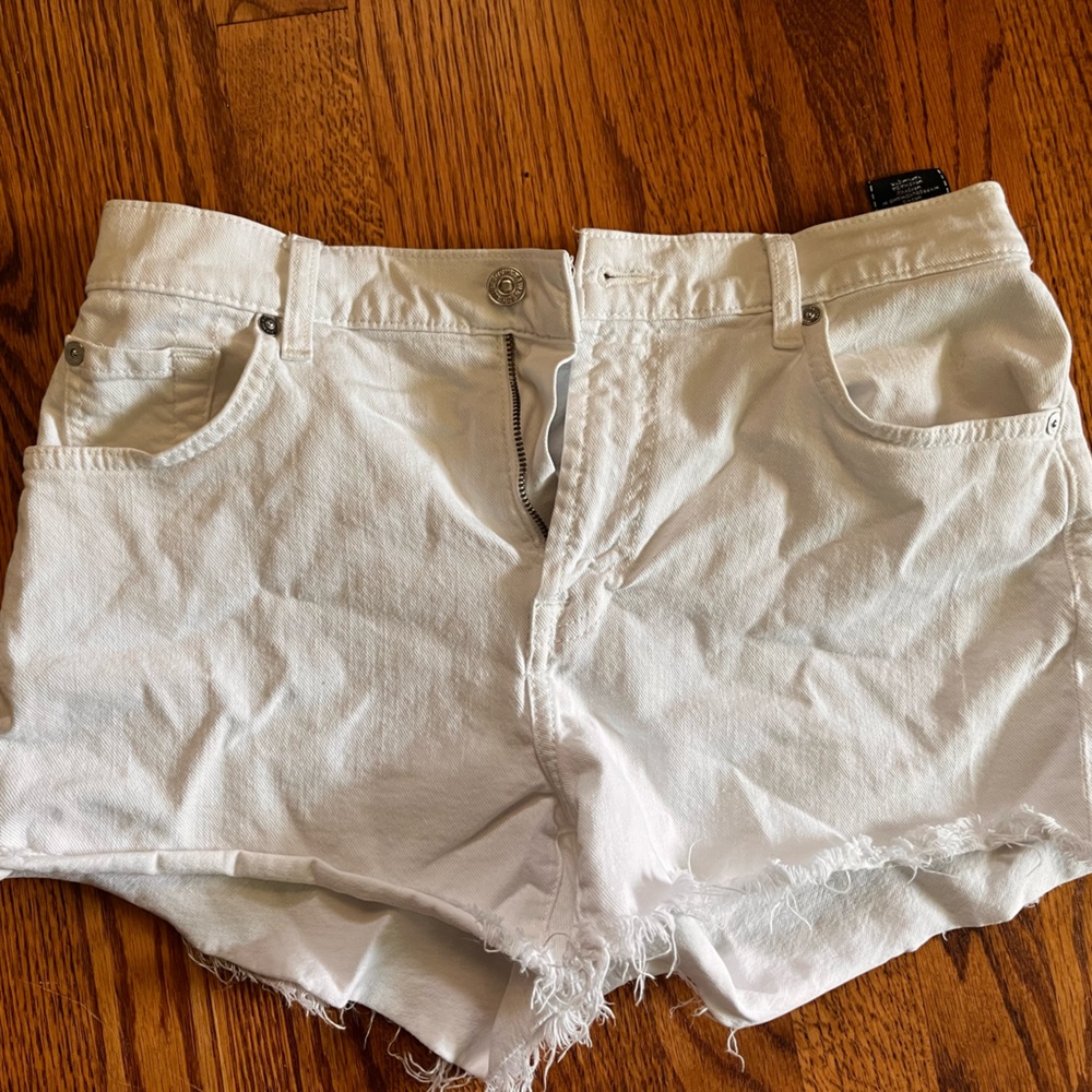 Seven for all mankind white cutoff high waisted shorts Euc size 28